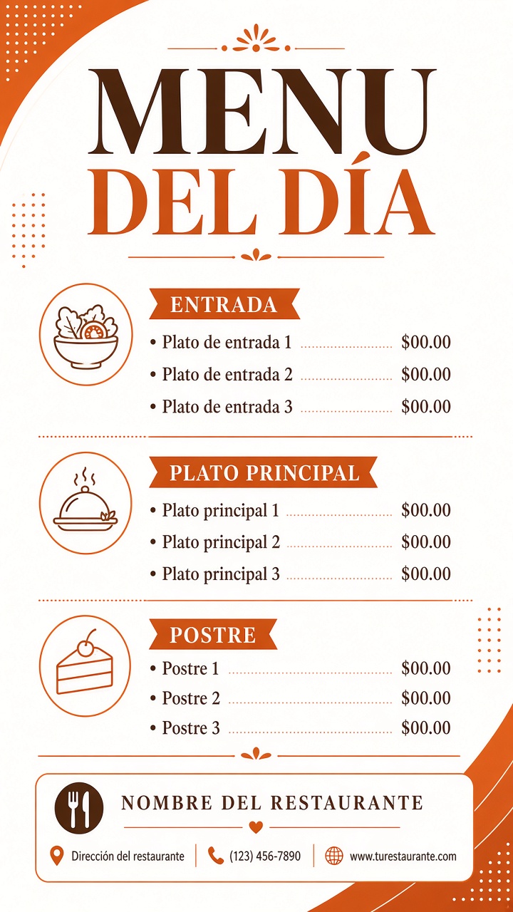 Plantilla Menú Restaurante